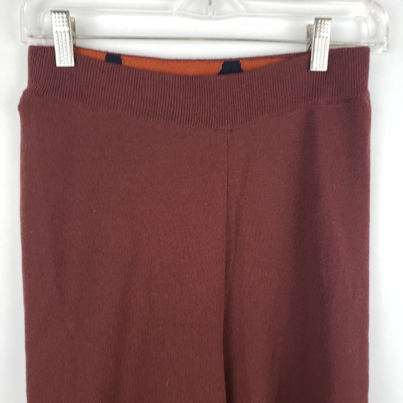 Marimekko Uniqlo wool blend heavy culottes wide leg pants high rise rust copper - Picture 4 of 9